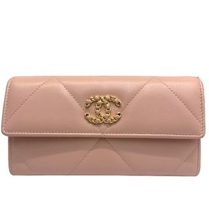 CHANEL 19 Nineteen Long Wallet Coco Pink